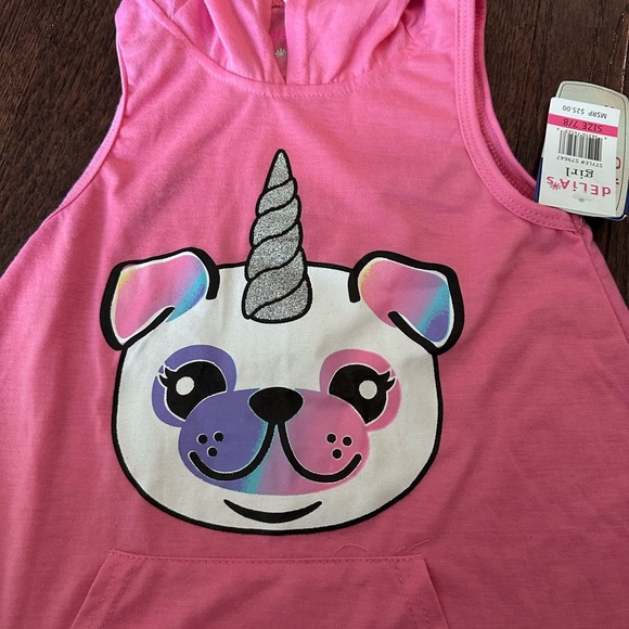 dELiA*s Pink Graphic Hoodie Tank - Picture 2 of 8